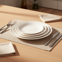Platos de Melamina Blancos para Cena, Hechos a Medida, Irrompibles, Duraderos, Vajilla para Restaurantes y Servicios de Catering, Suministros de Comedor Comerciales