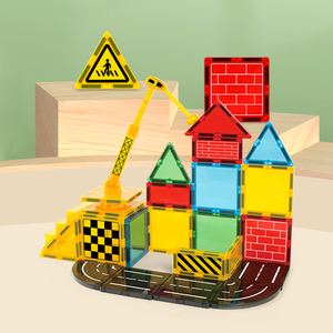 Piastrelle magnetiche Set strada stelo magnete blocchi di costruzione di plastica giocattoli per bambini EN71 certificati giocattoli di espansione per bambini - Product Image 6