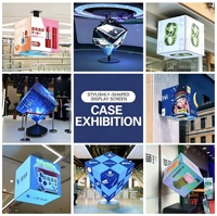 Écran LED Rubik's Cube rotatif à 6 faces P2, contrôle intelligent par application, kinétique, pour publicité LED 6 faces, salles d'exposition, halls d'hôtels