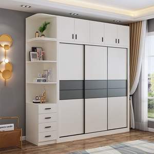 Armoire <span class=keywords><strong>coulissante</strong></span> de luxe moderne pour chambre à coucher, rangement de vêtements, armoire en MDF, armoires en bois, design simple, <span class=keywords><strong>placard</strong></span> moderne - Product Image 3