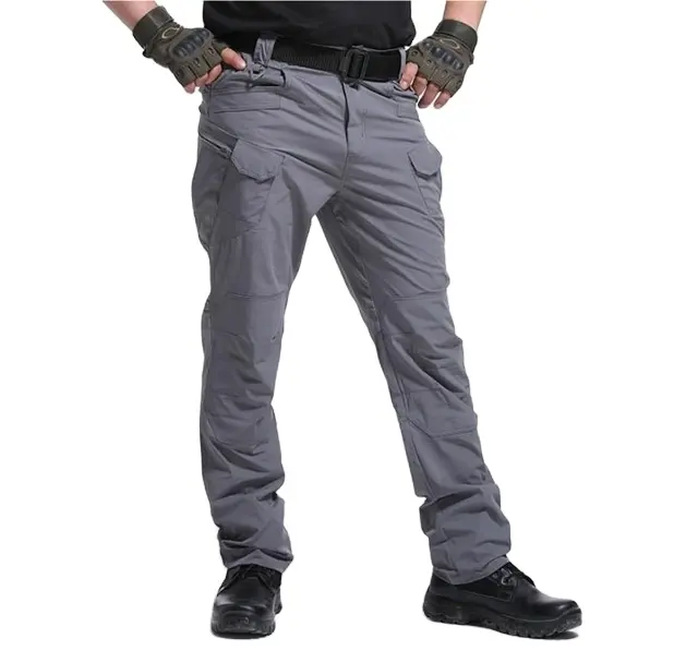 Man Outdoor Hunting Plaid Trekking Pants Tactical IX9 Trousers Spy Film City Tactical Business Slim Outdoor Work Cargo Pants