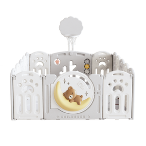 คอกกั้นเด็กพลาสติกพับได้ รั้วนิรภัยในบ้าน คอกเด็กแบบพกพา ศูนย์กิจกรรมสำหรับเด็กวัยเตาะแตะ คอกเด็กหมี - Product Image 5