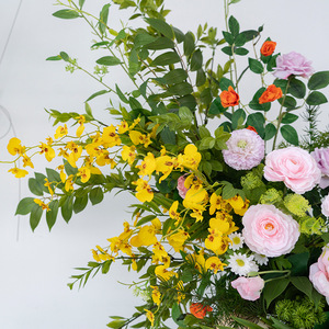 Vendita calda fatta a mano in seta rosa arco fiore arte per matrimonio cerimonia di ringraziamento cerimonia di laurea finestra di sfondo - Product Image 4