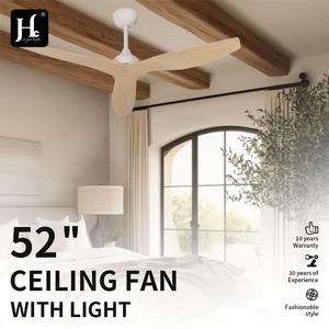 Ventilateur de plafond moderne à profil bas de 52 pouces avec télécommande blanche en ABS, corps en fer, moteur CC à économie d'énergie et 5 pales - Product Image 3