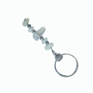 Moonstone Chip Stone Keychain Metal Ring Pendant <b>Bag</b> Charm for Backpack Handbag Decoration Birthday Holiday Gift - Product Image 4