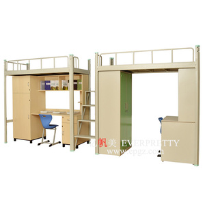 Camp En Métal Lits Superposés <span class=keywords><strong>Lit</strong></span> <span class=keywords><strong>Mezzanine</strong></span> Avec <span class=keywords><strong>Bureau</strong></span> D'ordinateur <span class=keywords><strong>Et</strong></span> Garde-Robe - Product Image 3