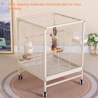 Cage à oiseaux en métal transparente à vue complète, anti-évasion, sur roulettes, facile à nettoyer, pour magasin d'animaux d'intérieur, FBA