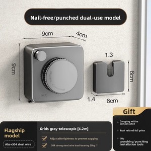 Outil magique rétractable d'intérieur moderne corde métallique en acier sans perçage cintre suspendu pour balcon salle de bain corde <span class=keywords><strong>à</strong></span> <span class=keywords><strong>linge</strong></span> invisible - Product Image 6