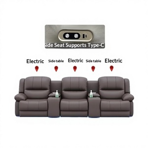 Luxury Artificial Leather Sectional <b>Sofa</b> Set with Massage & Adjustable Features Modern Design <b>for</b> Living Room & Bedroom Mall - Product Image 4