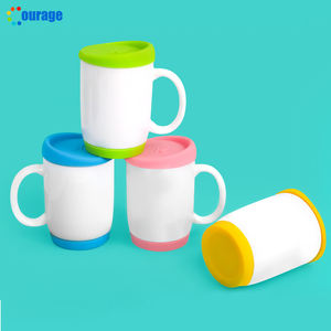 厂家价格圆形心形手柄硅胶底盖升华白色陶瓷咖啡杯坯料用于升华印刷 - Product Image 6