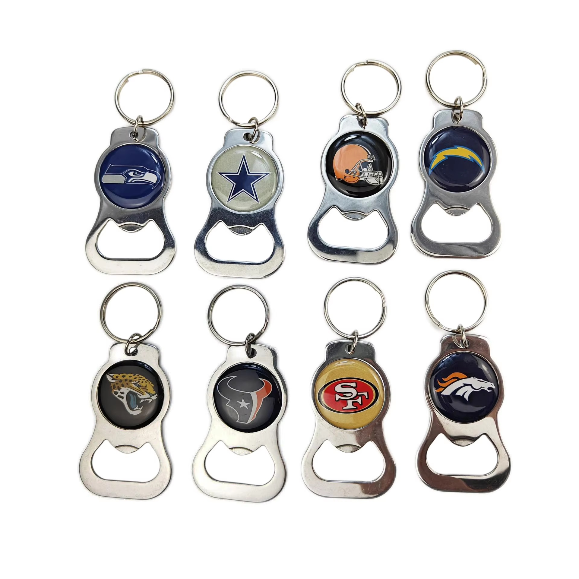 Seattle Seahawks Logo Keychain Black Zinc Alloy Bottle Opener