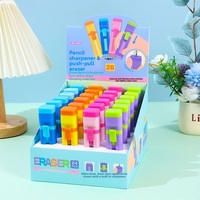 Gomme à effacer multifonctionnelle au design de dessin animé, avec taille-crayon intégré, idéale pour la rentrée scolaire
