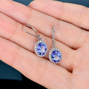 Orecchini Pendenti Lunghi in Cristallo Blu per Donne, Eleganti Accessori per Feste e Uso Quotidiano - Product Image 4