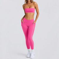 Ensemble de sport pour femmes, 2 pièces, ensemble de yoga, soutien-gorge de sport, pantalon, vêtements de sport, tenue de course, survêtement, vêtements de Pilates