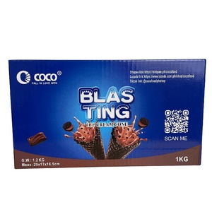Boîte de 1kg de haute qualité collation au chocolat croustillant cône de crème glacée Biscuit paquet familial fraise cacao lait biscuits emballés en vrac - Product Image 3