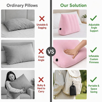 Coussin gonflable triangulaire pour couple, pour soulager le dos, avec housse lavable, coussin de positionnement yoga, cale dorsale réglable