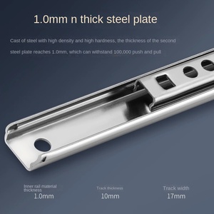 Hohe Modern Two-Way Push-Pull Iron Drawer Track Ultra-Narrow 17mm Slide <strong>Rail</strong> <strong>Guide</strong> Miniature Telescopic Soft Closing 1.5m Living - Product Image 4