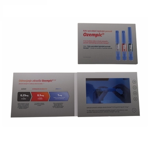 Cổ điển A5 7 inch video kỹ thuật số Cuốn sách với bộ nhớ lớn trắng LCD hiển thị <span class=keywords><strong>pop</strong></span>-up video Brochure thẻ in Offset - Product Image 6