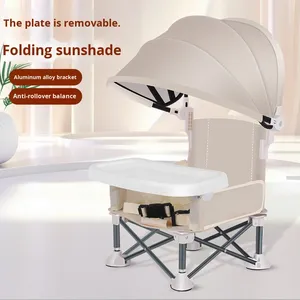Chaise haute bébé transfrontalière pliable et portable pour camping et extérieur, avec structure en plastique, sans assemblage, <span class=keywords><strong>hauteur</strong></span> réglable, 2-4 ans - Product Image 3