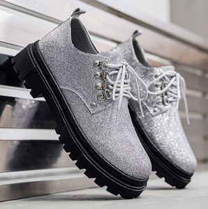 Chaussures en cuir scintillantes pour hommes, nouvelle collection printemps-automne 2026, résistantes <span class=keywords><strong>à</strong></span> l'usure, <span class=keywords><strong>à</strong></span> semelle épaisse, style britannique - Product Image 2