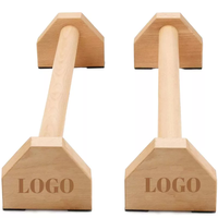 Barres de pompes en bois massif ZJFIT P-153 avec base antidérapante et poignées ergonomiques pour entraînement de force, parallettes et stations de dips (taille personnalisable)