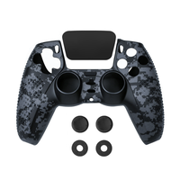 Coque de protection en silicone pour manette, capuchons de joystick pour PS5, autocollant pour pavé tactile, ensemble de 6 accessoires en 1 pour anneaux de joystick