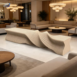 Parametric Solid Wood <b>Bench</b> Modern Outdoor Public Seating CNC Cut <b>Leisure</b> <b>Bench</b> for Park & Mall Landscape Projects - Product Image 4