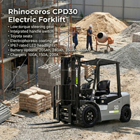 대량 구매 할인 CE 인증 Rhinoceros CPD30 3톤 3.5톤 리튬이온 배터리 4WD 전동 지게차 공기압 타이어