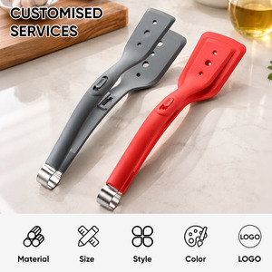 Spatule-pince en silicone 2-en-1 avec verrouillage, ustensile de cuisine anti-rayures de qualité alimentaire, résistant à la chaleur 230°C ° C pour Cuisine & BBQ & Maison - Product Image 2