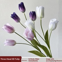 Nouvelles Tulipes 3D Simulées en Relief pour le Commerce International, Décoration Florale pour Mariages, Salles de Fête, Maisons, Plafonds, Murs Floraux en Soie, Vente en Gros