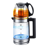 Bouilloire électrique HALEY 2,2 L avec infuseur à thé, LED bleue, ébullition rapide, fonction maintien au chaud, ensemble de préparation de thé pour hôtel et usage extérieur HY-8924