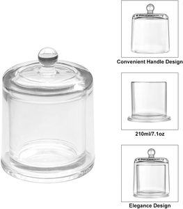 200ml 320ml 460ml Exclusive High Quality Luxury Cylinder Glass Candle Jars Heat Resistant for Candle Making with <b>Lids</b> - Product Image 4