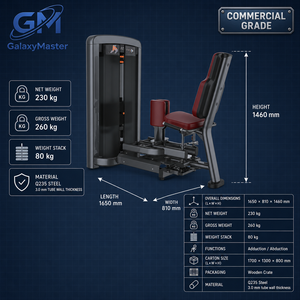 Máquina Comercial <span class=keywords><strong>de</strong></span> Abducción y Aducción <span class=keywords><strong>de</strong></span> Cadera, Entrenador <span class=keywords><strong>de</strong></span> Muslos Internos y Externos 2 en 1, Estructura <span class=keywords><strong>de</strong></span> Acero Q235, Capacidad <span class=keywords><strong>de</strong></span> <span class=keywords><strong>80</strong></span> kg, Equipo <span class=keywords><strong>de</strong></span> Gimnasio <span class=keywords><strong>de</strong></span> Alta Resistencia - Product Image 2