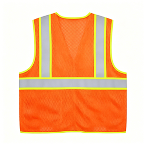 Orange Mesh Adjustable Cart Attendant Safety Vest One Size Fit All Worker Reflective Clothing - Product Image 3