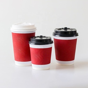 Gobelets en carton ondulé jetables pour boissons chaudes, gobelets à café avec assurance qualité supérieure, gobelets en carton ondulé colorés - Product Image 1