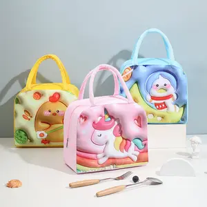 Flecken resistente, licht beständige und leichte 3D-Muster Kawaii Lunch Bag Niedliche Cartoon-isolierte Bento Lunch-Einkaufstasche für Kinder