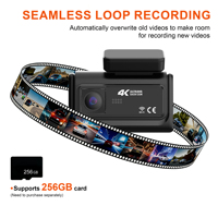 Caméra embarquée triple objectif 4K+2K+2K avec caméra de recul, enregistreur vidéo de conduite WiFi GPS 3 canaux pour voitures