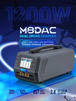 Cargador/Descargador Inteligente de Doble Canal ToolkitRC M8DAC AC/DC 1300W 50A 1-8S LiPo LiHV con XT90 y Tipo-C 65W para Drones FPV