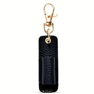 In stock: Lychee-patterned <b>leather</b> pen holder/<b>keychain</b>, nurse's pen clip/glasses clip, portable pen hook. - Product Image 5