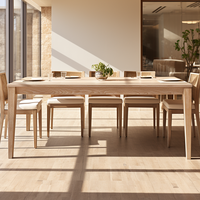 Meubles de salle à manger de conception simple de Mme Woods Ensemble de table à manger rectangulaire en bois complet 8 chaises
