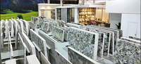 JINYI Glacier Silber Feder Calcit Marmor Große Platte Poliert Lederfinish Modernes Design Luxuriöser Silbergrauer Kristallader-Villa