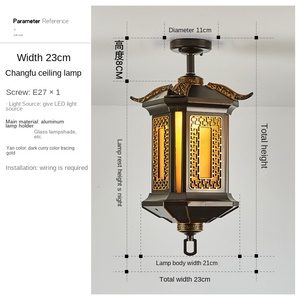Lámpara colgante contemporánea para exteriores, LED impermeable, Villa, jardín, patio, puerta, pasillo, balcón, lámpara colgante - Product Image 4