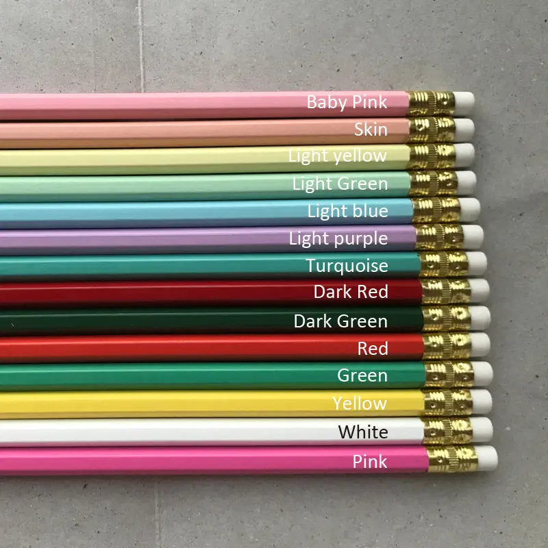 12 Hexagon "Dark Green" Personalized Pencils 