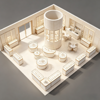 Solution complète pour boutique de bijoux : présentoir mural cylindrique de style galerie minimaliste, vitrine ronde pour bijoux