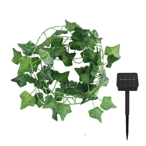 96 Led Zonne-Energie Kunstmatige Groene Blad Klimop Slinger Batterij Koperdraad Fairy Light Klimop Wijnstok String Gordijn 8 Functie Verlichting