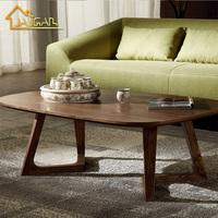 Table basse ovale en bois de cerisier pour salon, table basse moderne pour canapé en forme de L, vente chaude en Australie