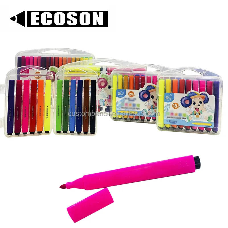 Pennello lavabile color acqua 12/24/36/48/72 colori pennello per pittura penna ad acquerello set di pennarelli speciali per bambini non tossici