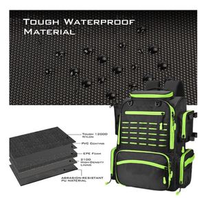 Mochila de Pesca Personalizada de Gran Capacidad, Impermeable, de Poliéster de Doble Capa para Hombre, con Soporte para Cañas de Pescar - Product Image 4