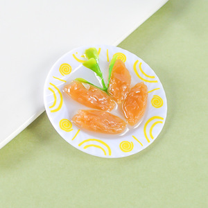 Plato de frutas en miniatura con frutas simuladas, manzanas, naranjas, modelos de alimentos, divertidos juguetes de comida en miniatura, llaveros y accesorios. - Product Image 4