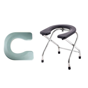 Cubierta para asiento de inodoro en forma de U, plástico PP, resistente al agua, para personas mayores y mujeres embarazadas, negro y gris - Product Image 2